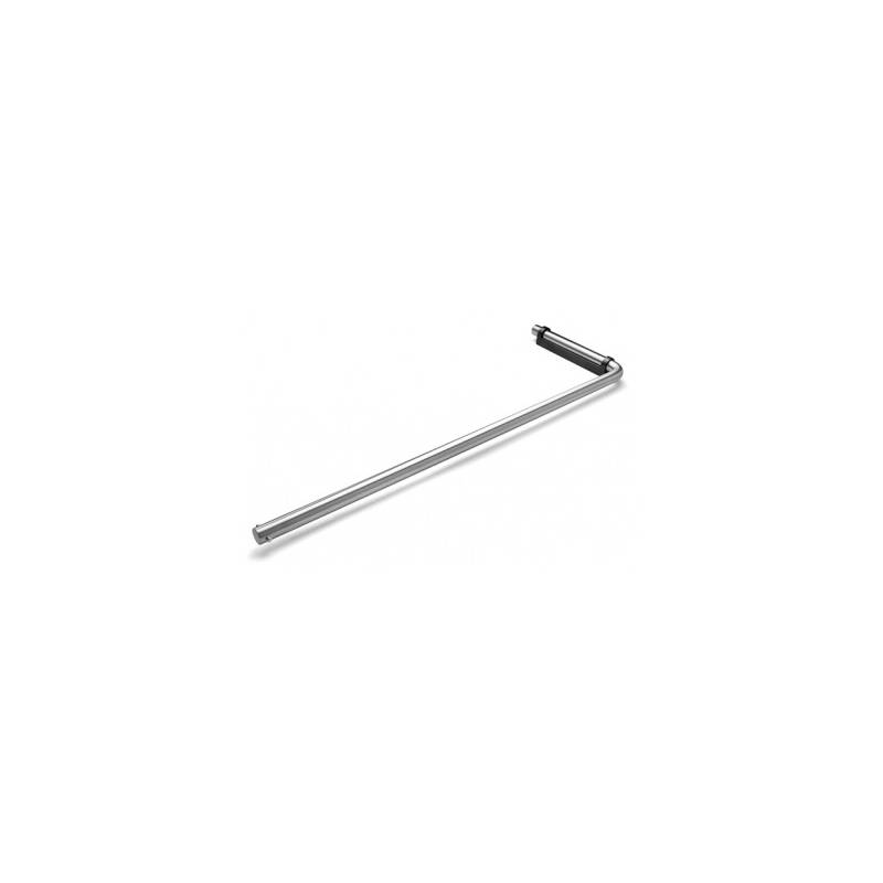 Porte serviette rabattable Ø 14x465/471 mm, support noir, inox brossé 316