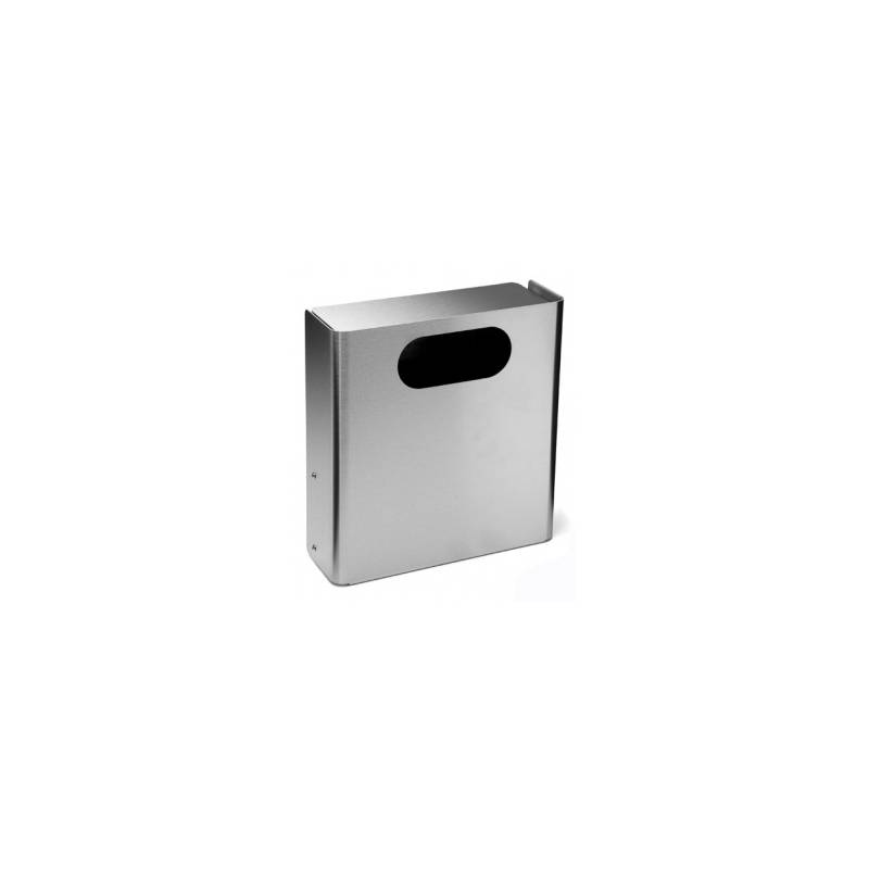 Poubelle murale 15 litres, ouverture ovale, inox brossé 316