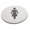 Pictogramme à coller Ø 76 mm, Femme, inox brossé 316