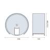 Dérouleur bobine papier WC Ø 308 mm, façade inox, inox brossé 316