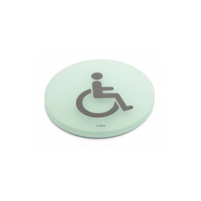 Pictogramme à coller Ø 76 mm, PMR, acrylique