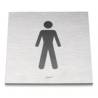 Pictogramme carré à coller 86x86 mm, Homme, inox brossé 316