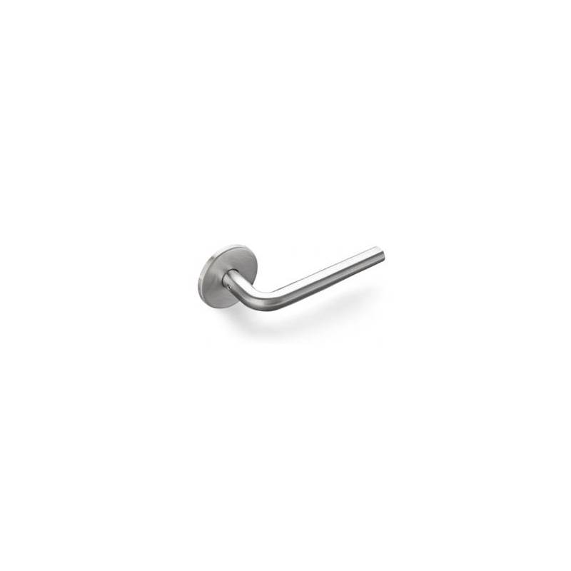 Paire de béquilles L 14 mm sur rosace ronde, inox brossé 316