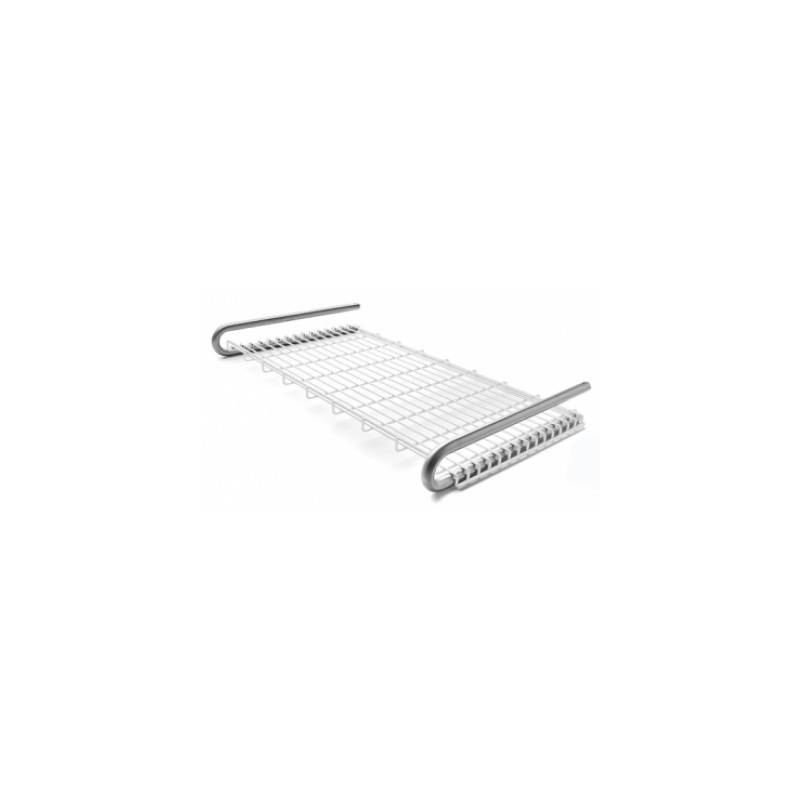 Rack porte-serviette 500x308 mm, support blanc, inox brossé 316