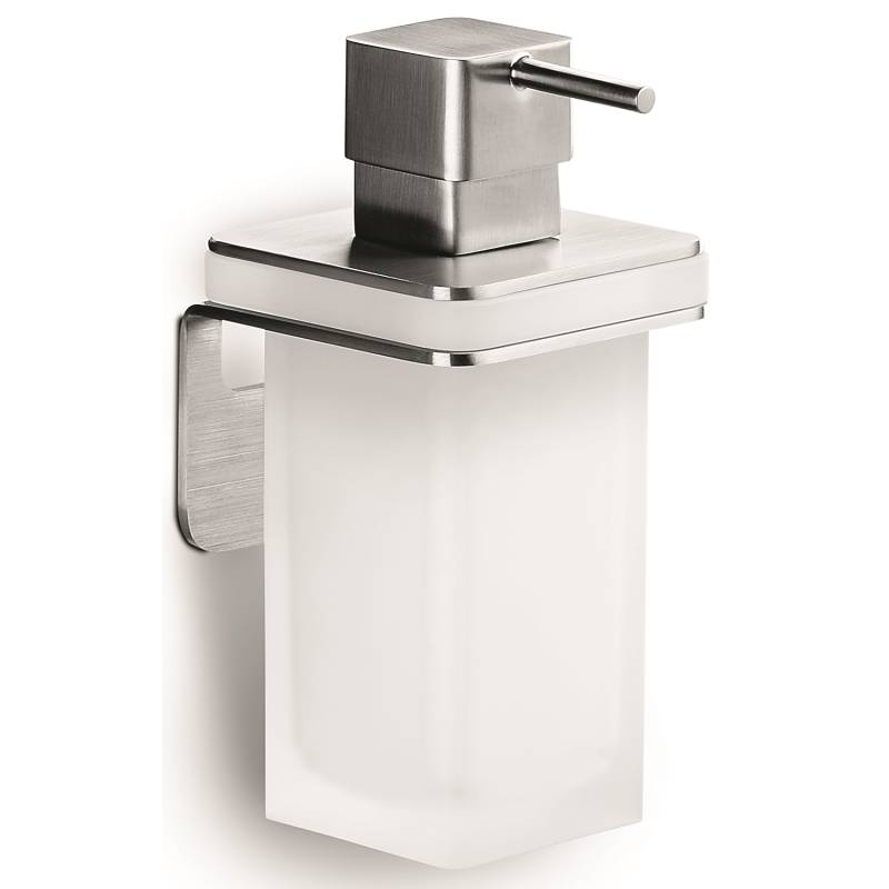 Distributeur de savon liquide mural, 220 ml, inox/verre, OVER