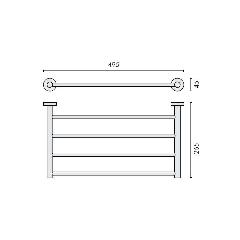 Rack porte-serviette 495 mm, chromé, PLUS