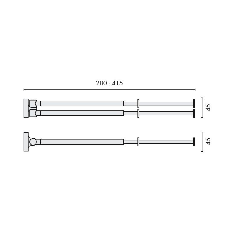 Porte-serviette double orientable et extensible, chromé, PLUS