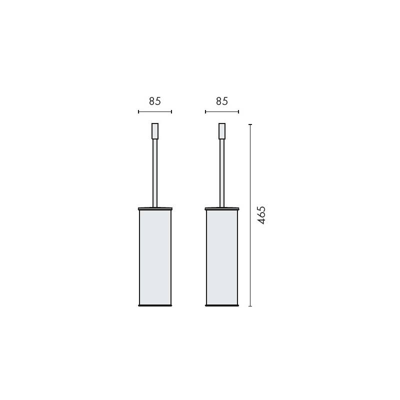 Ensemble balai/brosse WC à poser, chromé, PLUS