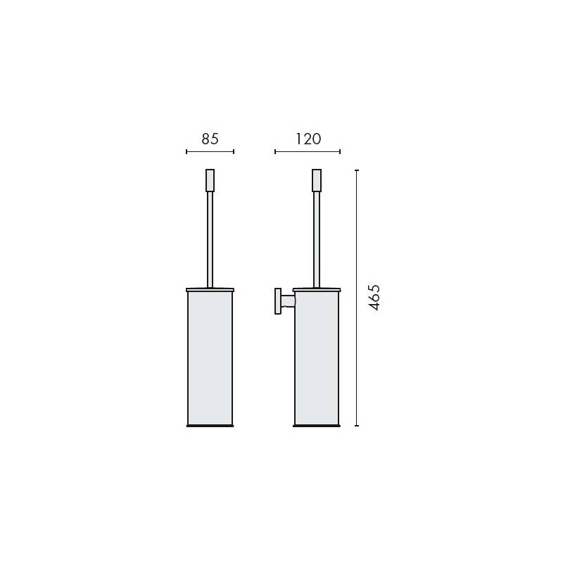 Ensemble balai/brosse WC mural, chromé, PLUS
