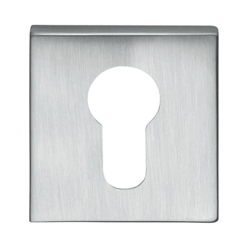 Paire de rosaces carrées clé I (CC), chromé mat