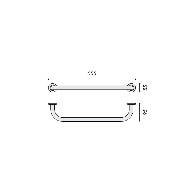 Barre d'appui 555 mm, chromé, COMPLEMENTS
