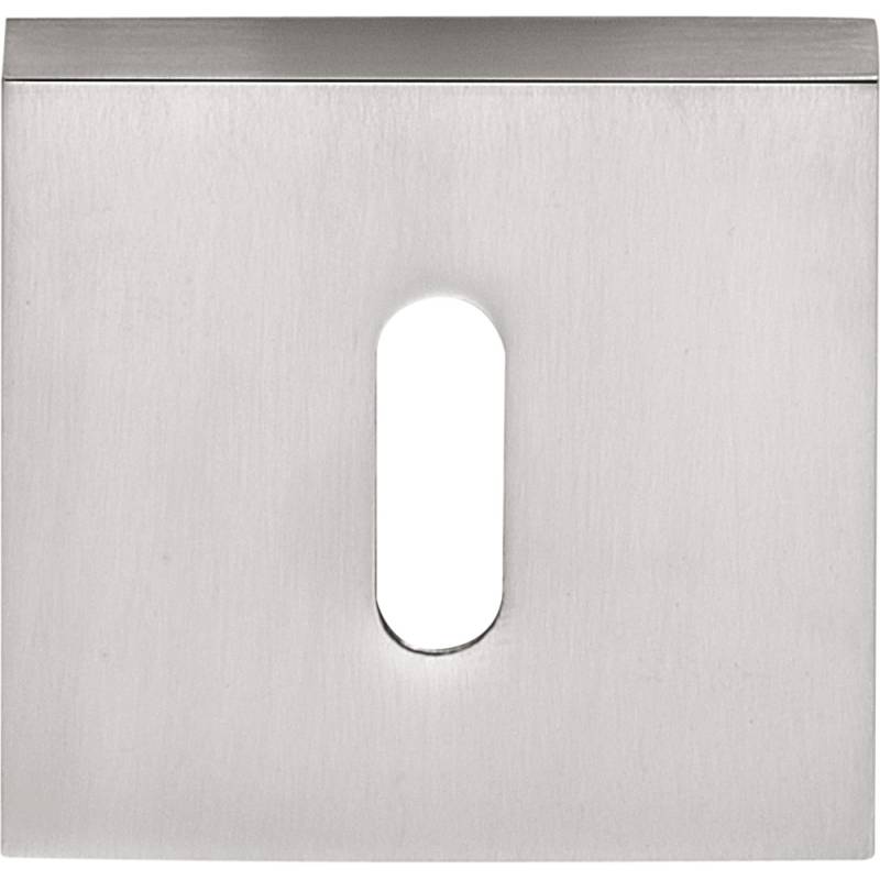 Paire de rosaces carrées clé L (CC6), chromé mat