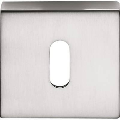 Paire de rosaces carrées clé L (CC), chromé mat