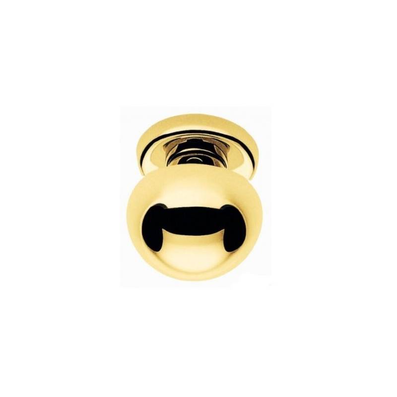 Bouton fixe ROBOT 55, Ø 70 mm sur rosace ronde, laiton poli