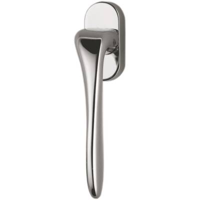 Béquille de fenêtre MADI sur rosace ovale, chromé mat