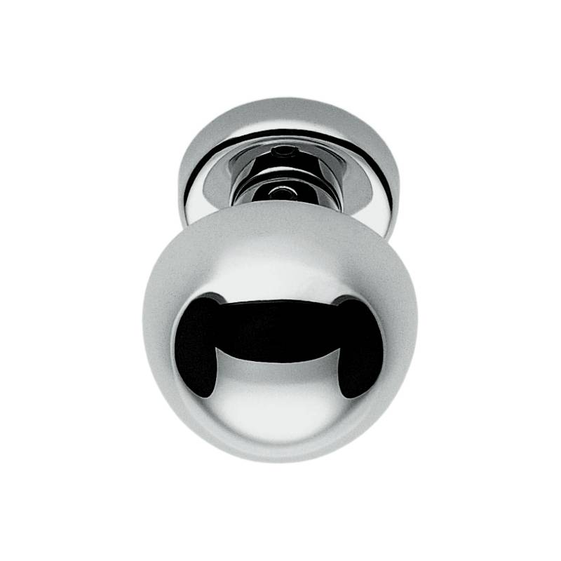 Bouton fixe ROBOT 45, Ø 55 mm sur rosace ronde, chromé mat