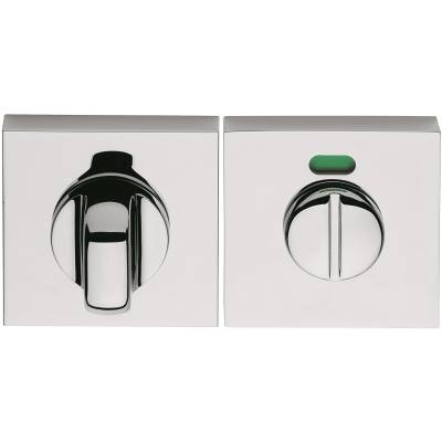 Paire de rosaces carrées conda avec voyant (CC), chromé mat