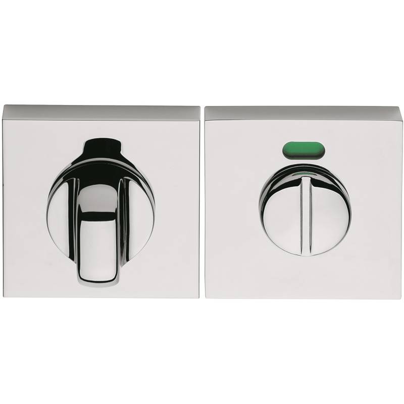 Paire de rosaces carrées conda avec voyant (CC), chromé mat