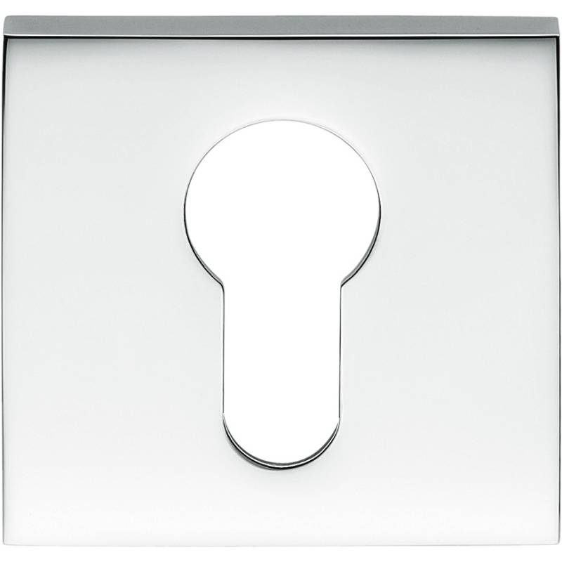 Paire de rosaces carrées clé I (CC6), chromé