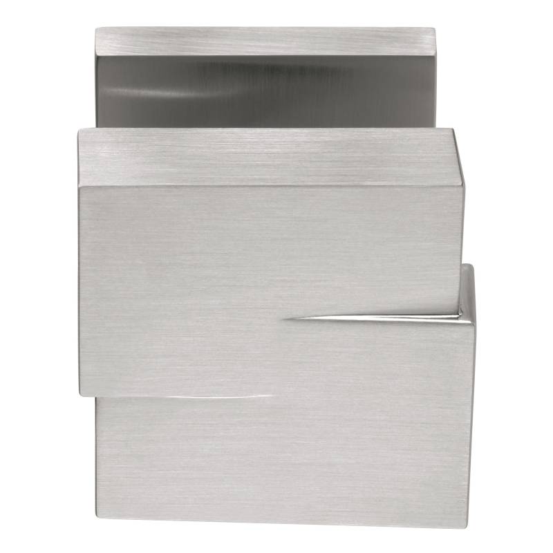 Bouton fixe CUT 15 sur rosace carrée, chromé mat