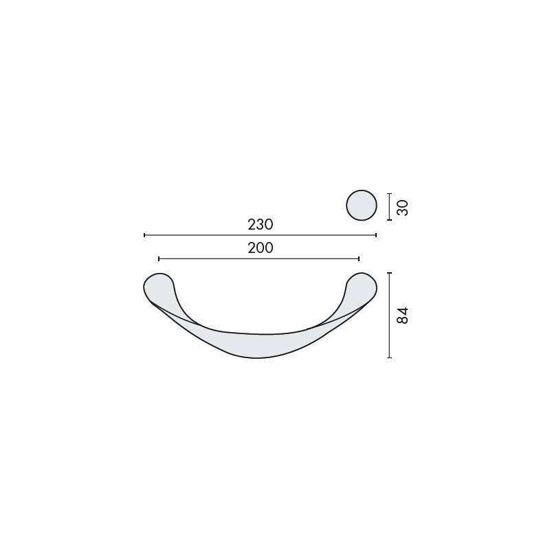 Poignée de tirage déportée FLESSO, entraxe 200 mm, chromé