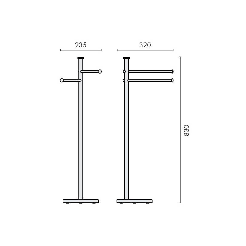 Console porte-serviette à poser, chromé, PLUS