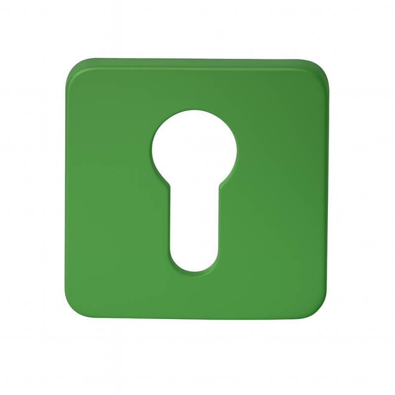 Paire de rosaces carrées MOOD ONE/DUE clé I (CR),C11 vert citron