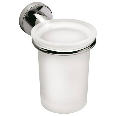 Porte-verre mural, chromé/verre, BASIC