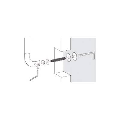 Kit fixation PS pour poignée de tirage, chromé