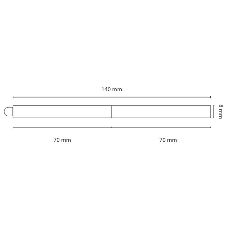 Tige carrée 2 pièces pour serrure électrique 8X8X140 (70+70)