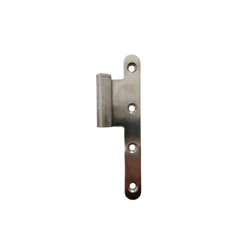 1/2 Paumelle EXS 1.62-F, 140*70 bouts ronds. Femelle gauche inox brossé