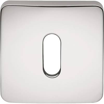 Paire de rosaces carrées clé L (CR), chromé