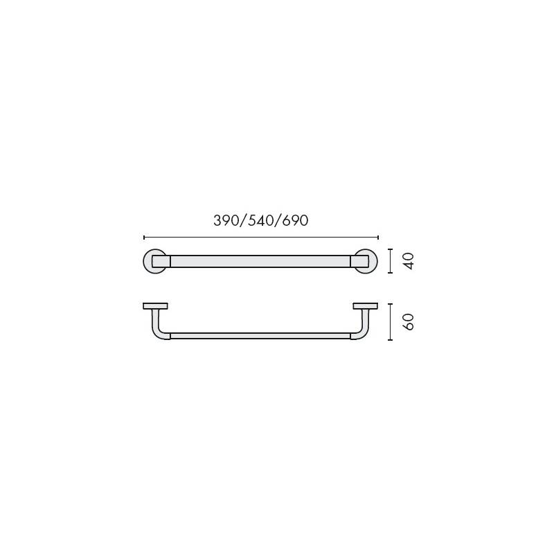 Porte-serviette 540 mm, chromé, NORDIC