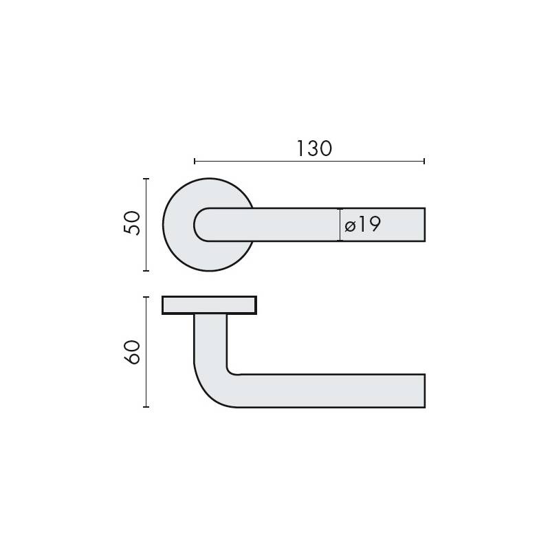 Paire de béquilles Soft-Line L 19 mm sur rosace ronde, inox brossé