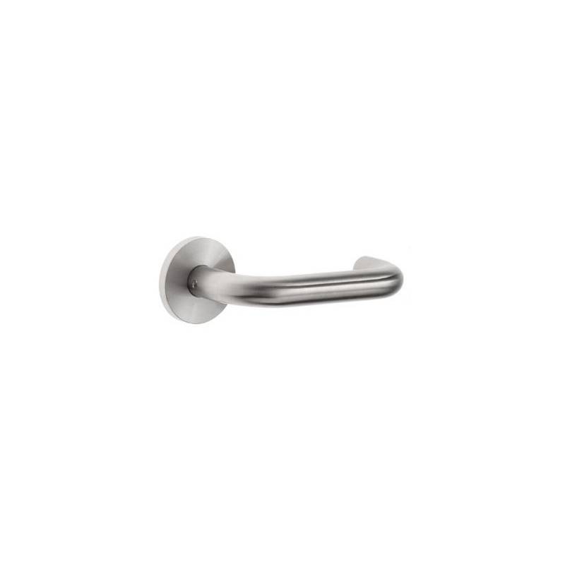 Paire de béquilles U 19 mm sur rosace ronde, inox brossé 304