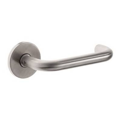 Paire de béquilles U 16 mm sur rosace ronde, inox brossé 304