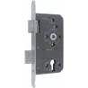 Serrure encastrée, 1 point, clé I, axe 55mm entraxe 72mm , aspect inox