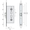 Serrure standard réversible à encastrer pour porte métallique