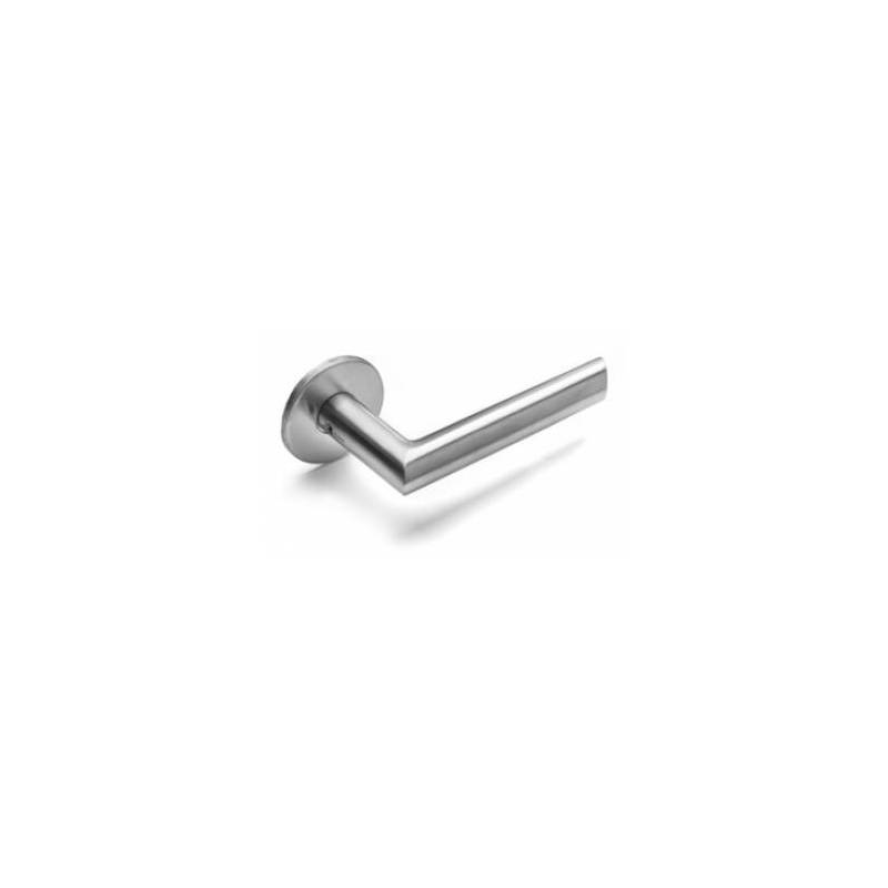 Paire de béquilles FF 19 mm sur rosace ronde, inox brossé 316