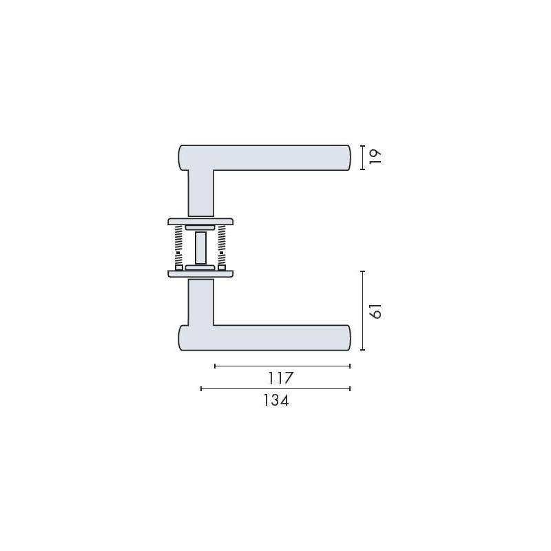 Paire de béquilles B 19 mm sur rosace ronde, inox brossé 316