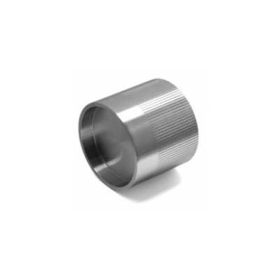 Paire de boutons cylindrique mobile sur rosace ronde, inox brossé 316