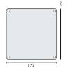 Unité de plaque de poussée carrée 175x175x2 mm, inox brossé 316