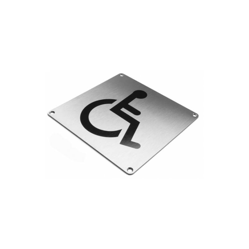 Pictogramme carré 175x175x2 mm, PMR, inox brossé 316