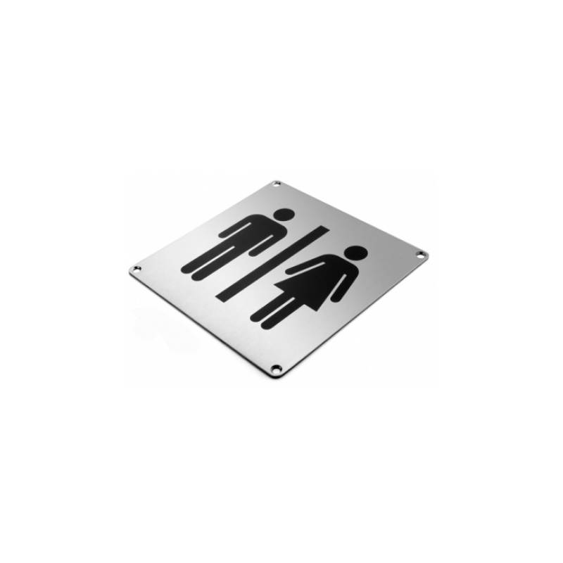 Pictogramme carré 175x175x2 mm, Unisex, inox brossé 316