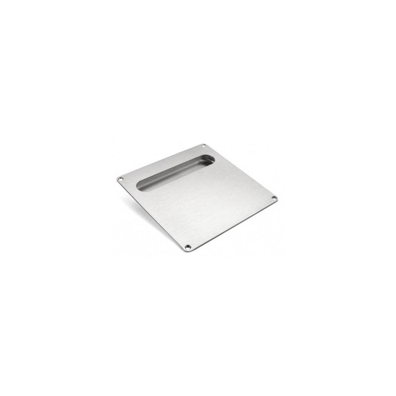 Cuvette ovale sur plaque carrée encastrée 175x175 mm, inox brossé 316