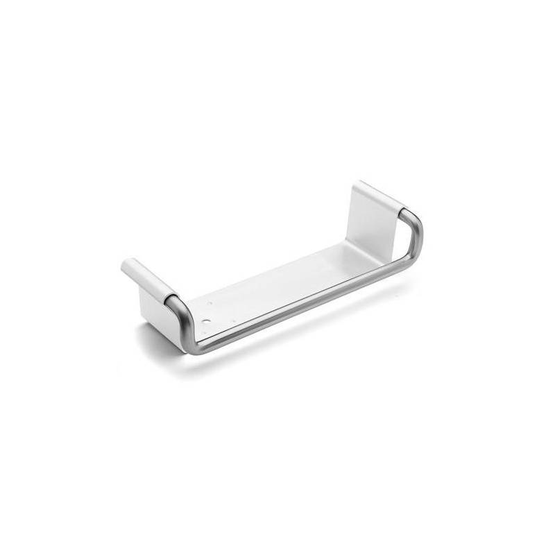 Porte shampoing 318x105 mm, plateau blanc, inox brossé 316