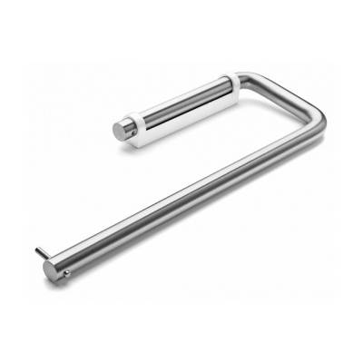 Dérouleur double papier WC Ø 14x275x94 mm, support blanc, inox brossé 316