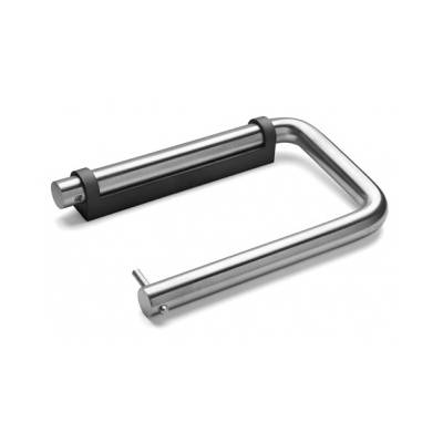 Dérouleur papier WC Ø 14x145x94 mm, support noir, inox brossé 316