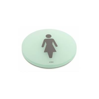 Pictogramme à coller Ø 76 mm, Femme, acrylique