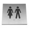 Pictogramme carré à coller 86x86 mm, Unisex, inox brossé 316